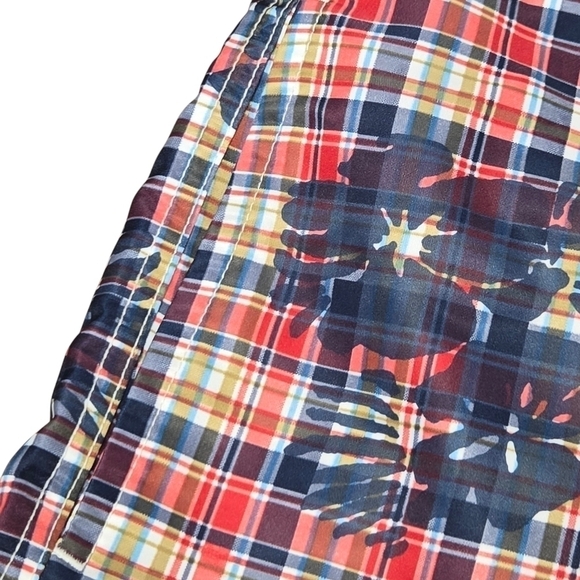 TOMMY HILFIGER Men's Plaid Floral Swim Trunks Multi Color Size Extra Large - Picture 4 of 9